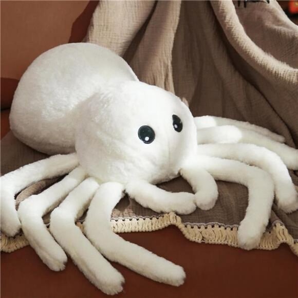 BRAND NEW Cute Spider Shaped Throw Pillow 16x22 in White - Picture 1 of 7